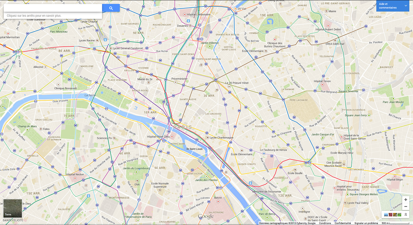 Google Maps Métro Paris