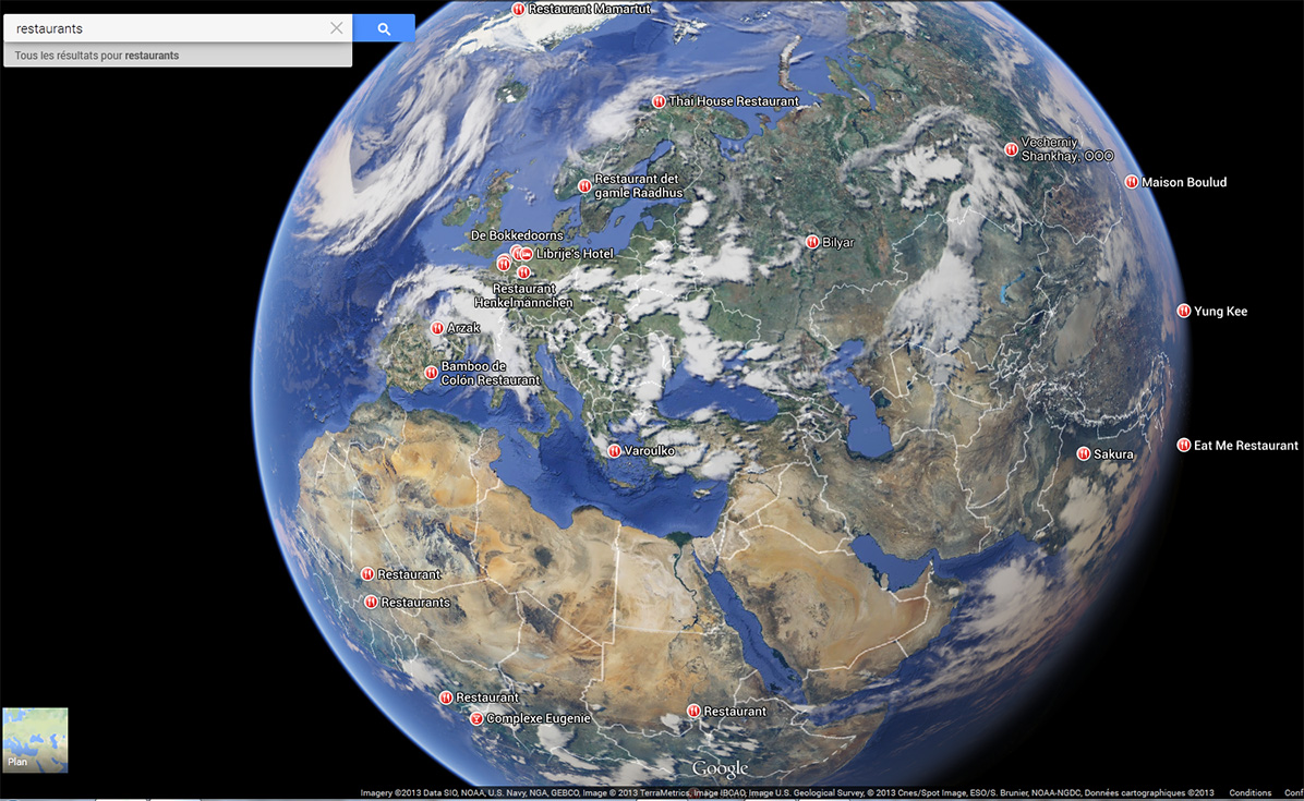 Google Maps Restaurant Monde Vue Terre