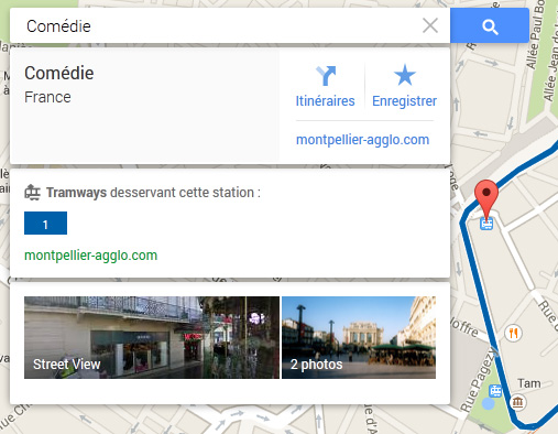Google Maps Tram Montpel